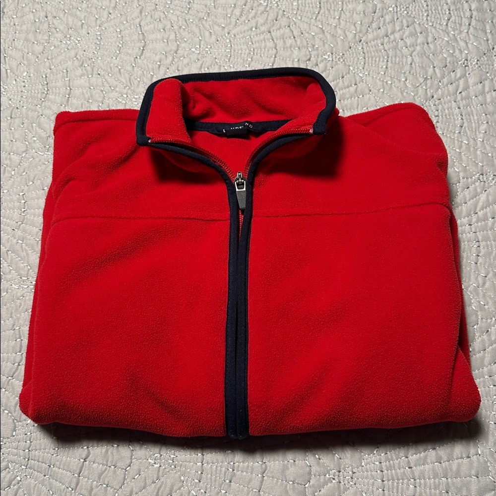 Lands' End Kids' Bright Red Fleece Jacket, EUC, Size Medium - Picture 9 of 10